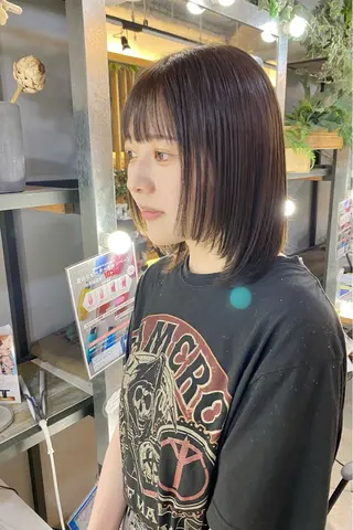 ミディアム カラー 菊地 紗矢のヘアスタイル