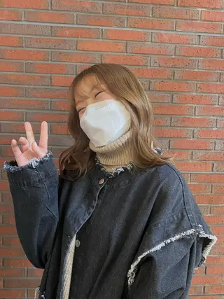 ミディアム カラー やました りの☁のヘアスタイル