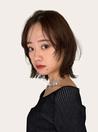 セミロング ボブ/ぱつっとボブ/ 谷口 海星のヘアスタイル