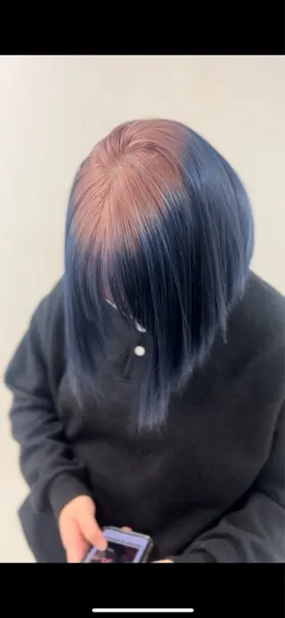 ミディアム カラー 岡山ハイトーン・ ルーツカラー/こもものヘアスタイル