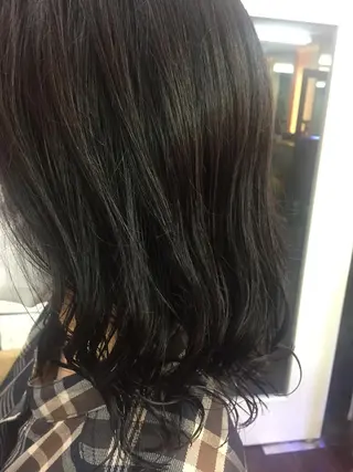ミディアム カラー パーマ 桧山 真のヘアスタイル