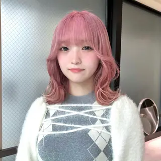 セミロング カラー ヒビキ/モテ×愛され /ブリーチ特化のヘアスタイル