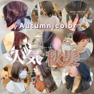 ミディアム カラー 吉原 由菜のヘアスタイル