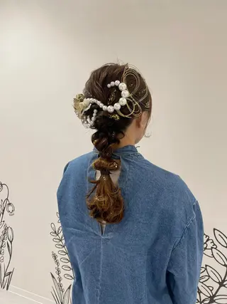 ロング ヘアアレンジ 眉毛アイブロウ&まつ毛パーマiena渋谷/パリジェンヌ/眉毛まつげパーマ/眉毛アイブロウ所属・iena渋谷 /ゆーこのマツエク・マツパデザイン