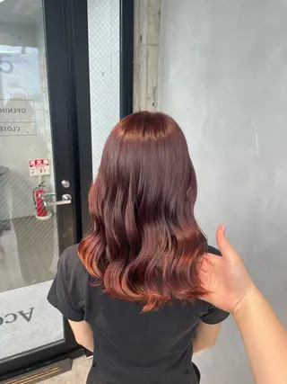 カラー 暖色/ハイトーン/ カラー/HBLのヘアスタイル