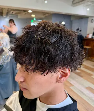 ショート パーマ メンズ メンズカット/パーマ 艶カラーTAIGA︎のヘアスタイル