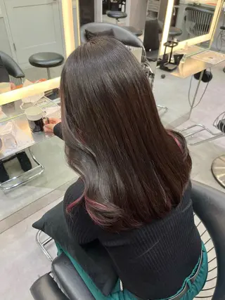 セミロング カラー ヘアアレンジ ボブ｜韓国｜美髪矯正 ｜amika🌙のヘアスタイル