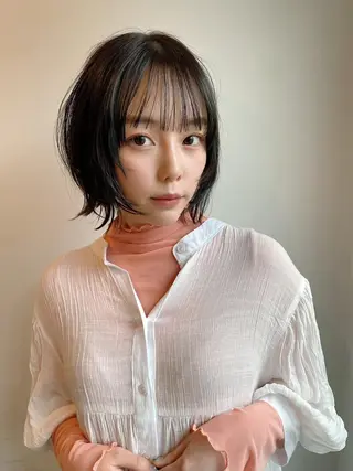 ミディアム カラー パーマ CEINE OURのヘアスタイル