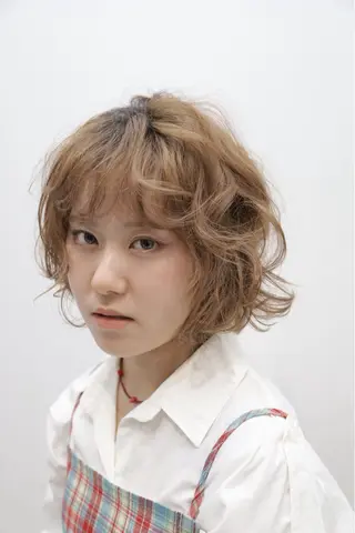 ミディアム カラー ブリーチモデル募集 古内柊のヘアスタイル