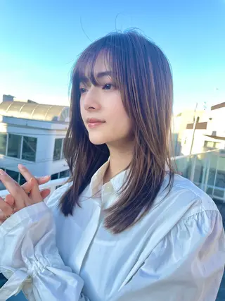 ミディアム カラー KURO/韓国ヘア /レイヤーカットのヘアスタイル