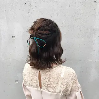 ミディアム 酸性縮毛矯正🧴韓国 レイヤー/髪質改善のヘアスタイル