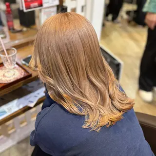 セミロング 🎀ハイトーン/ 艶カラー/夕月🎀のヘアスタイル