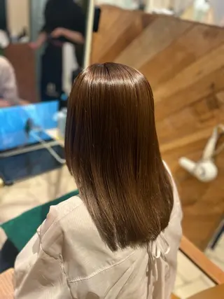 セミロング カラー 🧡艶髪・ゆるふわ style💛ミユのヘアスタイル