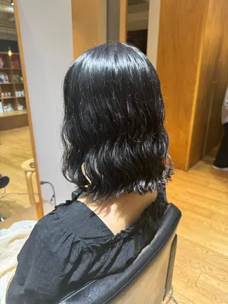 ミディアム コテ巻き風/ボブ パーマ🌼杉田 萌恵のヘアスタイル