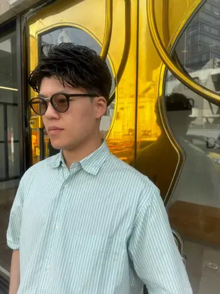 ショート パーマ メンズ メンズNO.1口コミ 高評価🟡三澤拓海✅のヘアスタイル