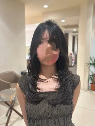 ロング 韓国レイヤー🪽 耳ツボジュエリーのヘアスタイル