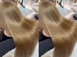 セミロング 💖しの💖韓国ヘア レイヤーカットのヘアスタイル