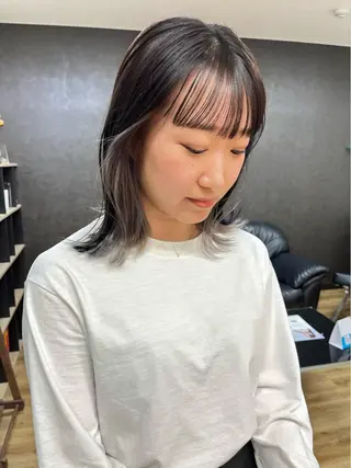 ミディアム カラー nono/パーマ /顔まわりカット🐈のヘアスタイル