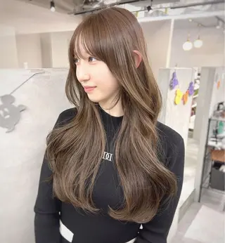 ロング カラー ボブ、縮毛矯正👑 心斎橋/高城涼也のヘアスタイル