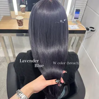 ロング カラー 暗髪🩶ラベンダー/ ブルー/ユウナ🤍のヘアスタイル