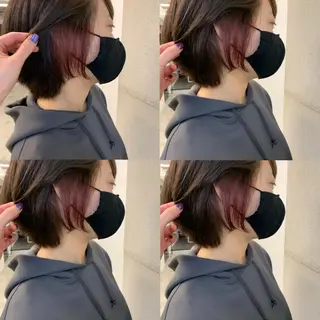 ショート カラー 透明感/オリーブ/ グレージュ/YUKAのヘアスタイル