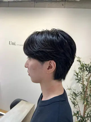パーマ メンズ レイヤー ウルフ 弓木啓輔のヘアスタイル