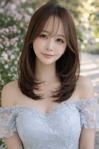 セミロング 髪質改善 スペシャリストのヘアスタイル