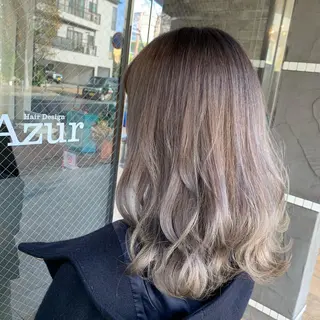 セミロング カラー HairDesign Azurのヘアスタイル