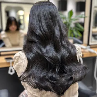 ロング カラー レイヤー/グレージュ メンズパーマのヘアスタイル