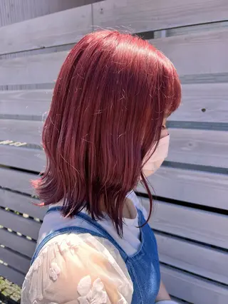 ミディアム カラー れいな🌼 ボブ･艶カラー🌼のヘアスタイル