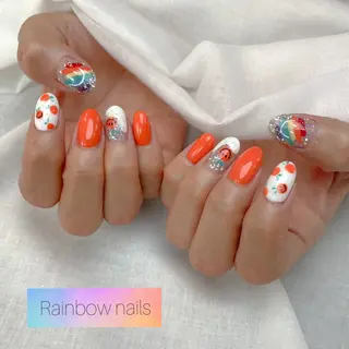 ネイル Rainbow nailsくろちゃんのネイルデザイン
