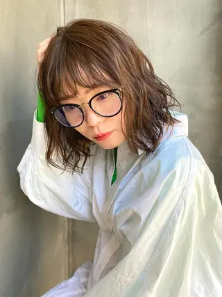 ミディアム カラー パーマ Agu hair lore沼館店所属・八戸パーマ/メンズパ ーマ/シンゴ。のヘアスタイル