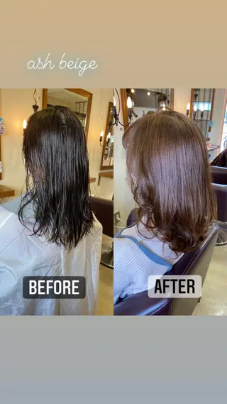 セミロング カラー ヘアアレンジ SALOWIN京都河原町Suite店所属・外国人風レイヤー/ ハイトーンSHUのヘアスタイル