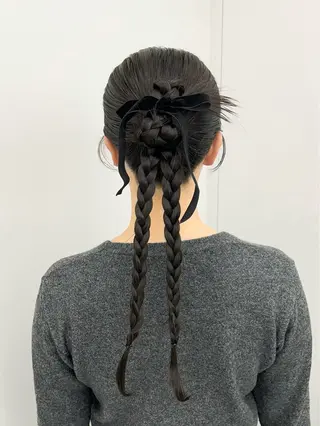 ロング ヘアアレンジ 韓国ヘア/顔周り ヘアセット/加藤優里のヘアスタイル