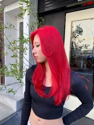 ロング カラー パーマ ヘアアレンジ メンズ キッズ HairSignature所属・ブリーチ指名神戸 No.1美容師RENのヘアスタイル