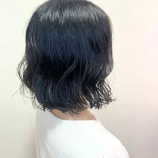 ミディアム コテ巻き風パーマ SHONOのヘアスタイル