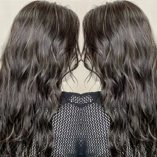 ミディアム カラー 縮毛/レイヤー 韓国/橋口のヘアスタイル