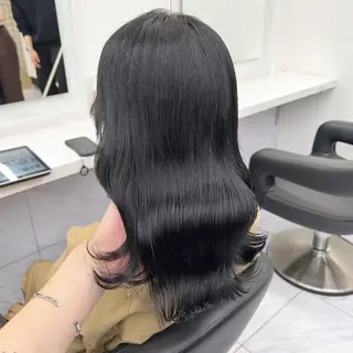 ミディアム カラー ヘアアレンジ 韓国風ベージュ🤎 赤みなし🌿横浜🤎のヘアスタイル