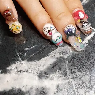 ネイル セミロング クロキ 。のネイルデザイン