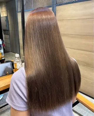 ロング カラー ヒマワリ/ 艶カラー/髪質改善のヘアスタイル