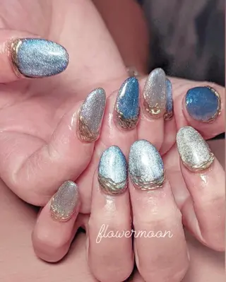 ネイル フラワー ムーンのネイルデザイン