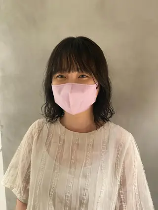 ミディアム カラー パーマ 朝倉 南のヘアスタイル