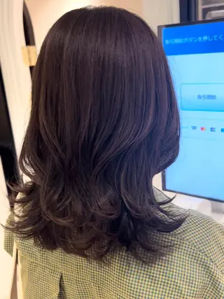 ミディアム カラー 🧡くびれヘア/前髪 顔周り🧡久原結衣のヘアスタイル