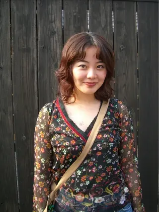 ミディアム パーマ Angle所属・長谷川 優光のヘアスタイル