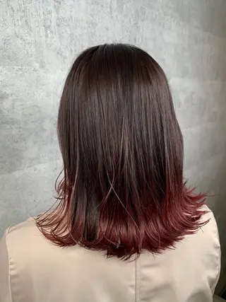 セミロング mimiiy梅田 中崎町ハイトーンのヘアスタイル
