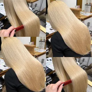 ロング カラー 肌に馴染むハイトーン /ミルクティーカラーのヘアスタイル