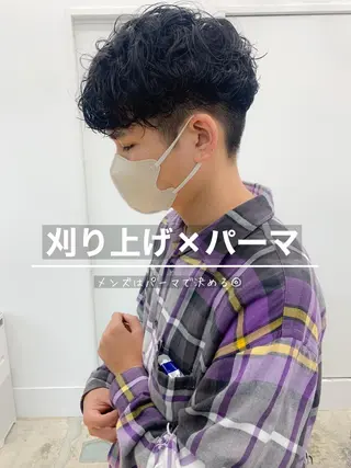 ショート パーマ メンズ SALOWIN 名古屋所属・パーマ特化美容師 /丹羽舜太のヘアスタイル