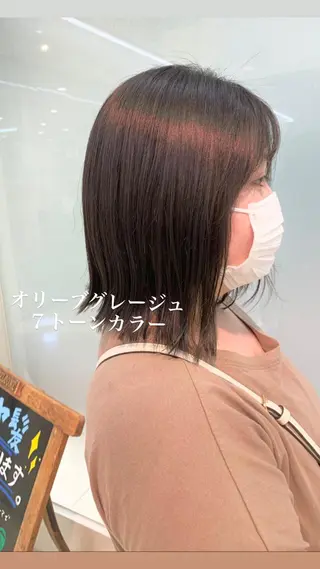 ミディアム カラー 似合わせカラー/艶 髪質改善/ヨシザキのヘアスタイル