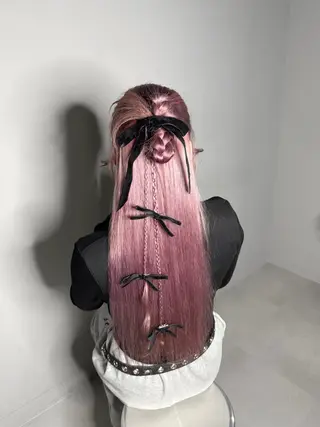 ロング カラー ヘアアレンジ ブリーチカラーLAME 心斎橋 ブリーチ/ケアブリーチ/ブリーチなしダブルカラー所属・中山 綺笑のヘアスタイル