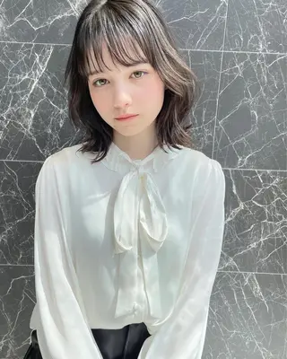ミディアム チダアキフミ Ash大森のヘアスタイル